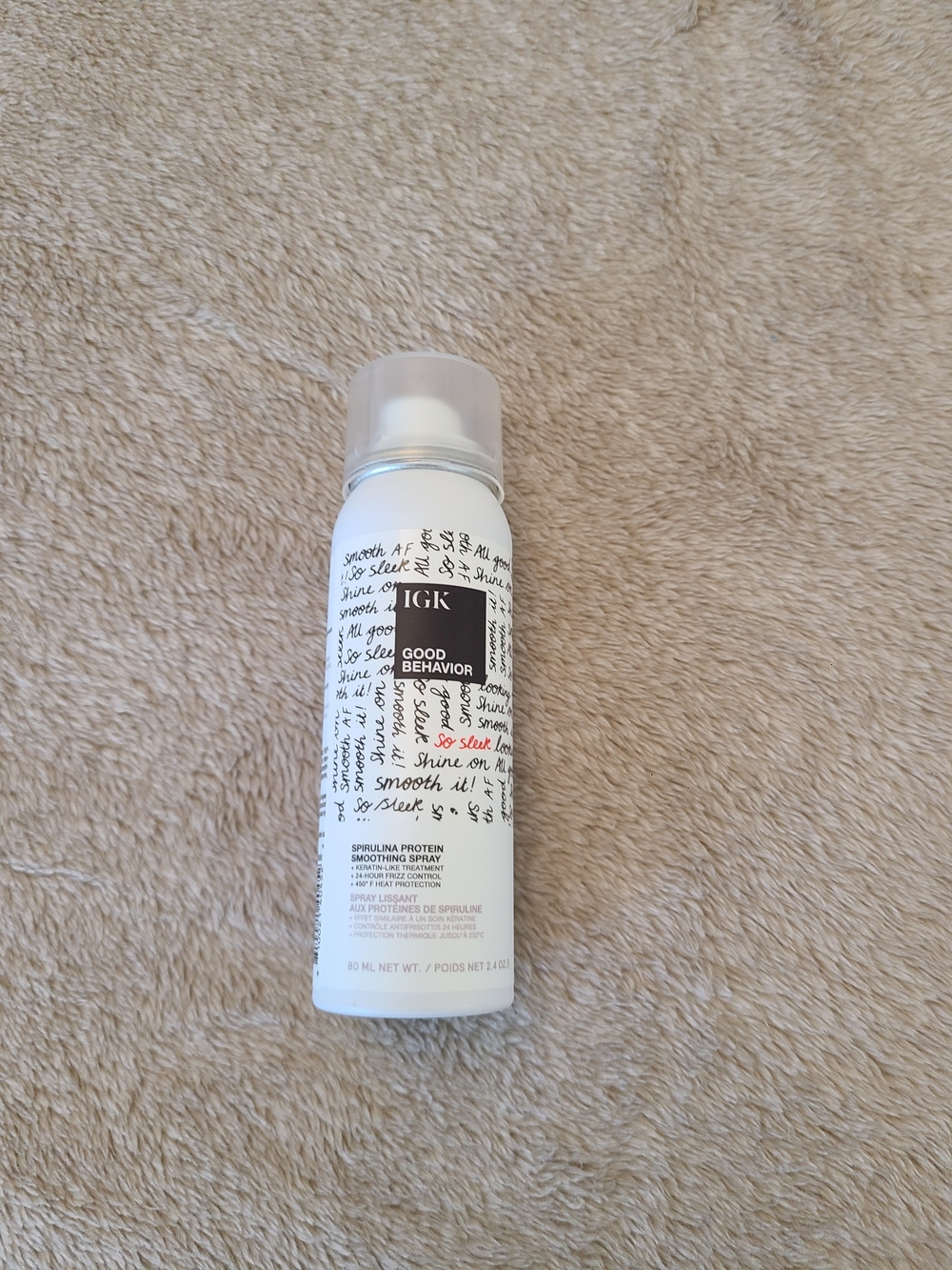 NEVER USED MINI IGK Good Behavior Spirulina Protein Smoothing Spray - White